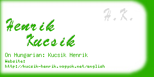 henrik kucsik business card